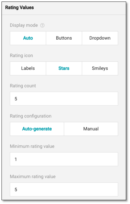 Choice values input interface