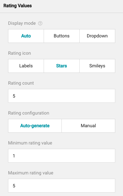 Rating Values Configuration