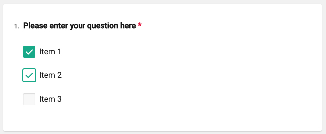 Checkbox Question Example