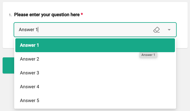 Dropdown Question Example