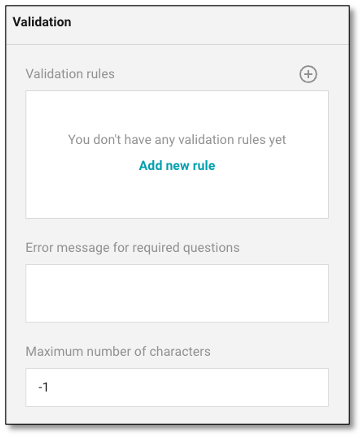 Ranking question configuration panel