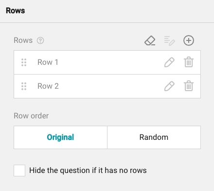 Single-Select Matrix Options