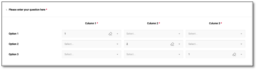 Number input question configuration