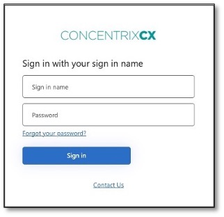 Concentrix Sign in Form