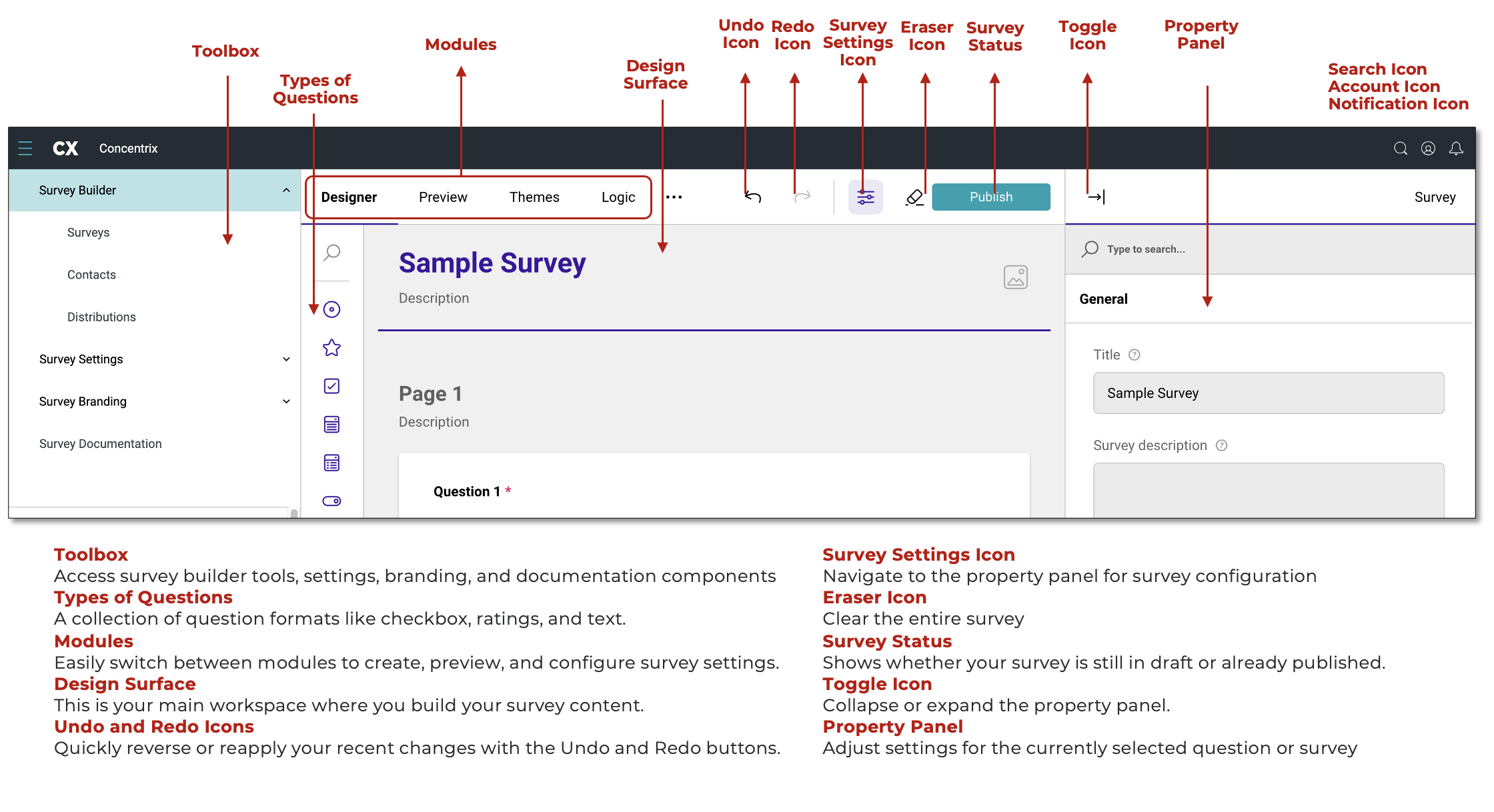 DIY Survey Builder Main Page