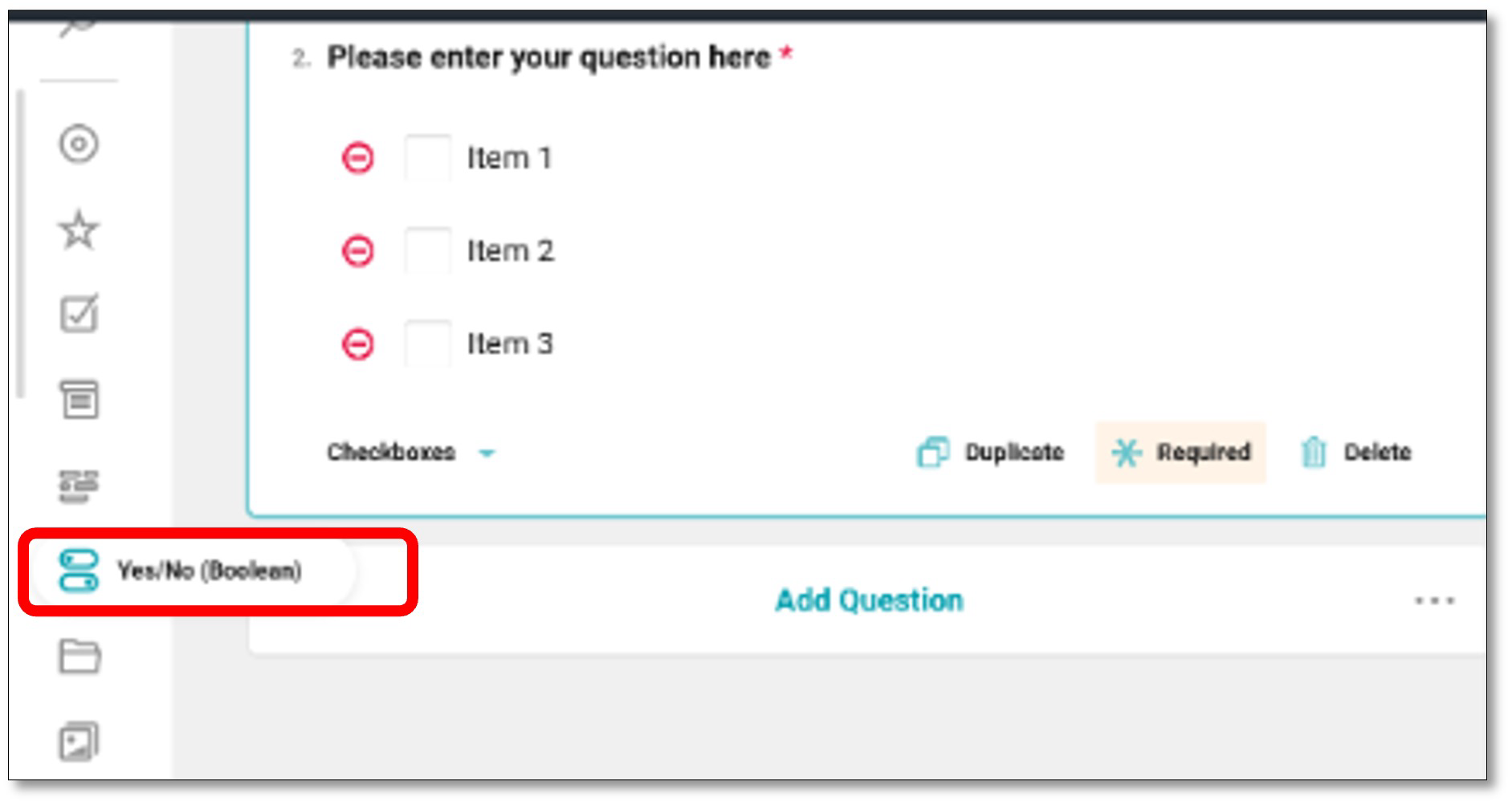 Boolean question toolbox