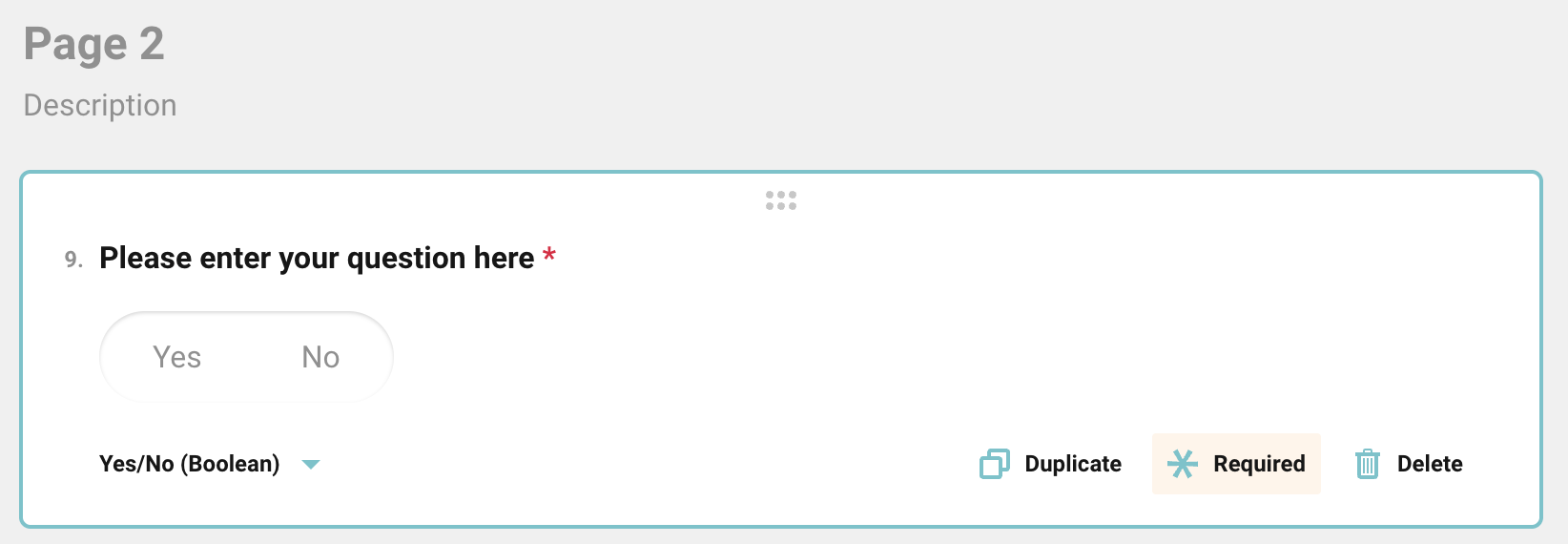 Boolean question example