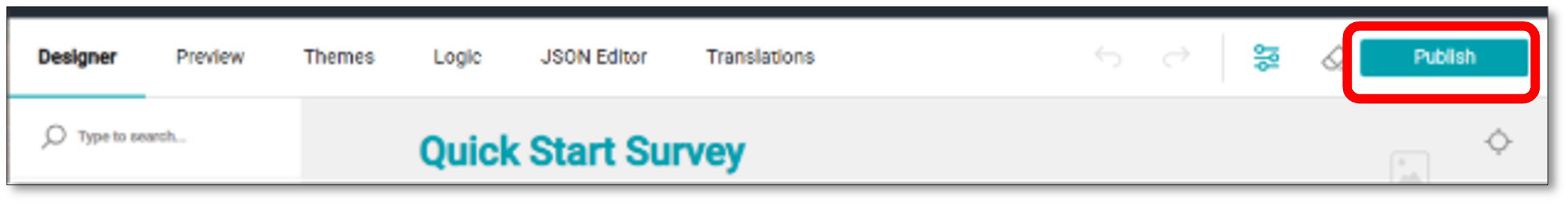 Publish button