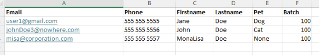 Excel contact list example