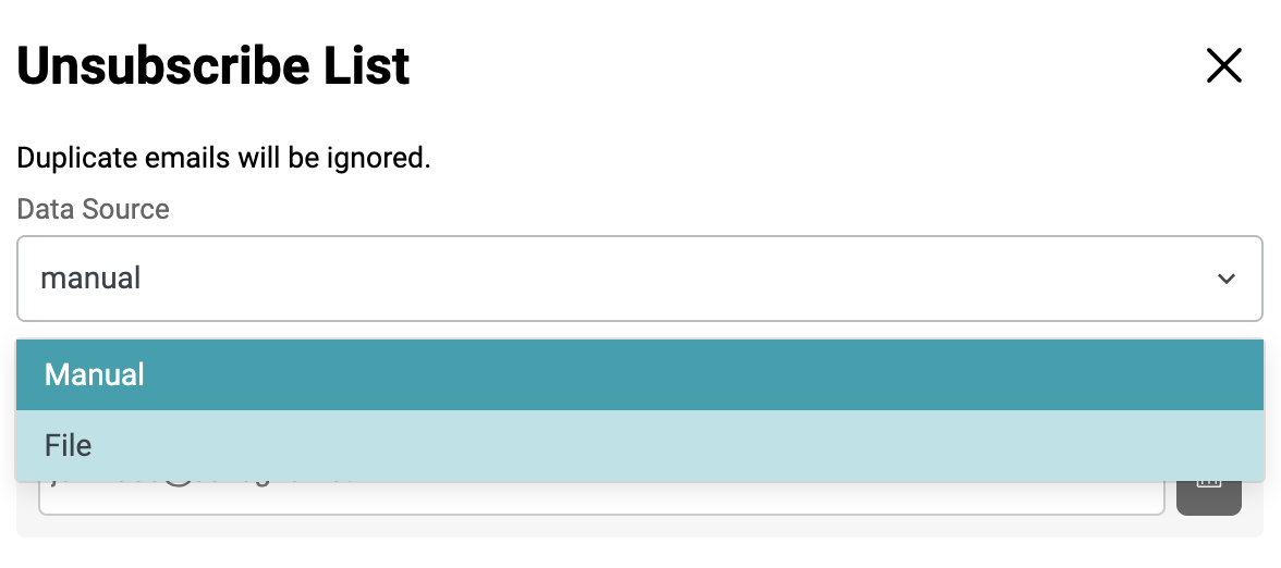 Unsubscribe list panel