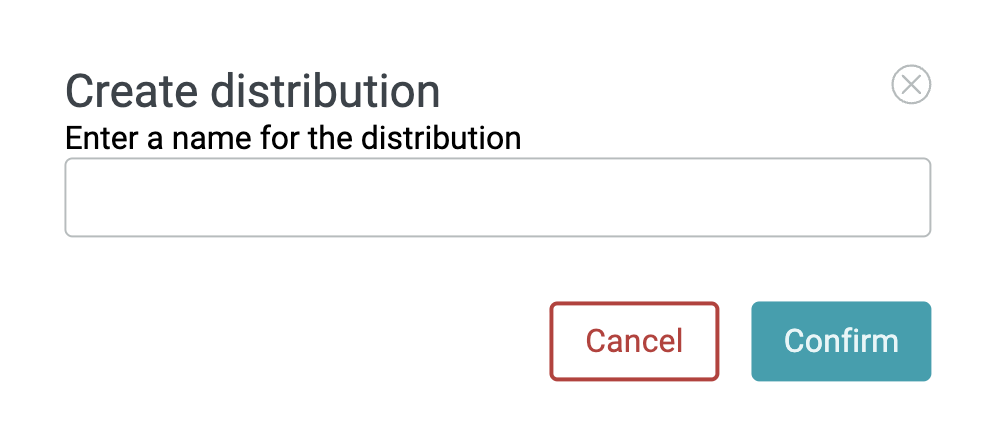 Distribution name dialog