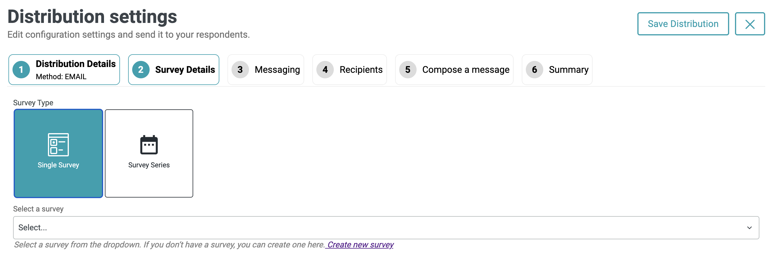 Single Survey option