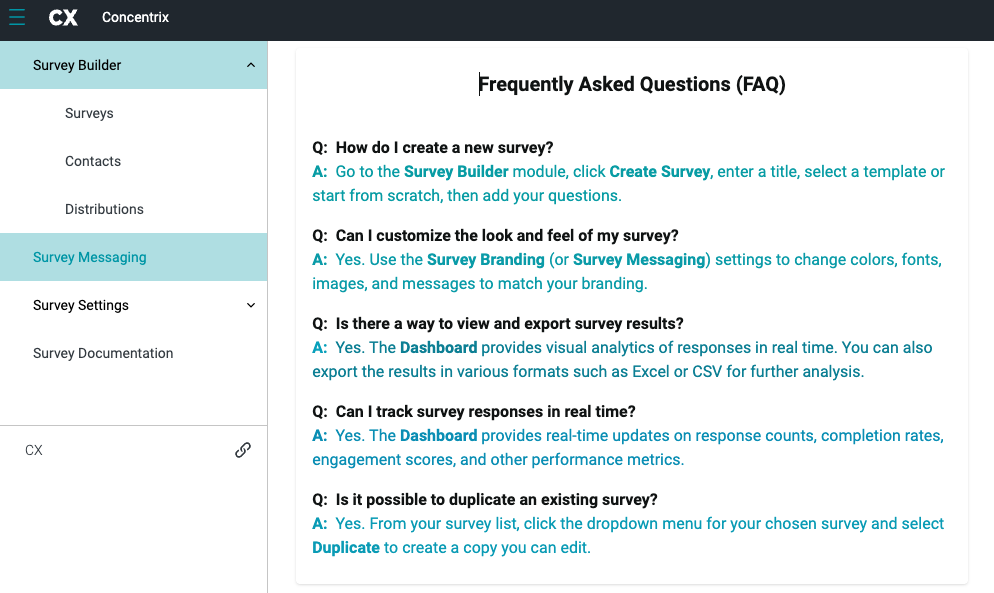FAQ default page