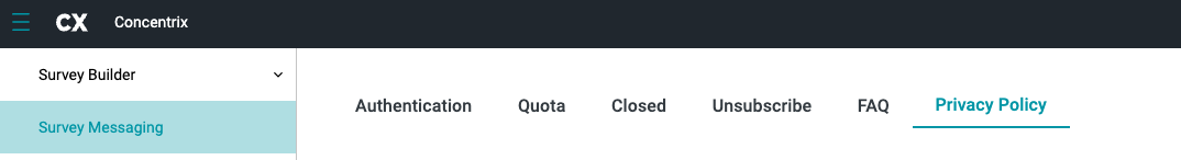 Privacy Policy Page Navigation
