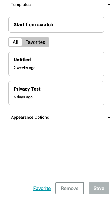 Privacy Policy template options