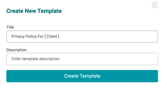 Privacy Policy create template