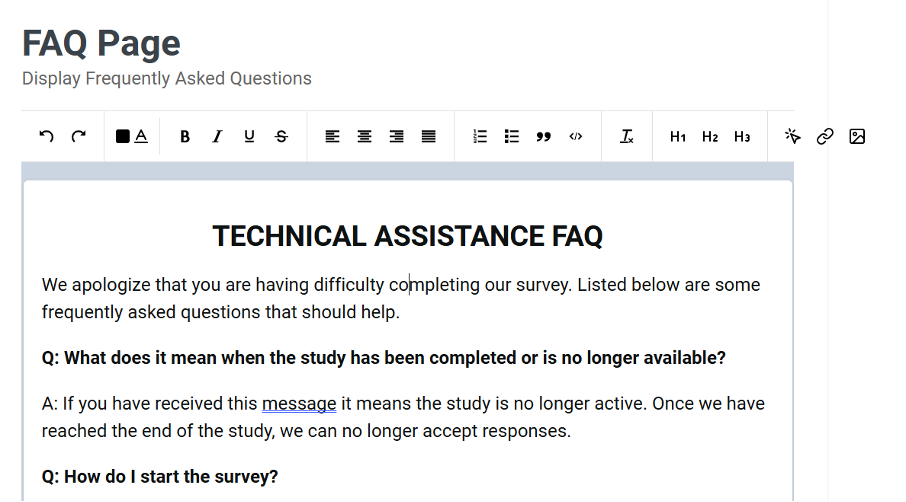 Survey Administration and Settings