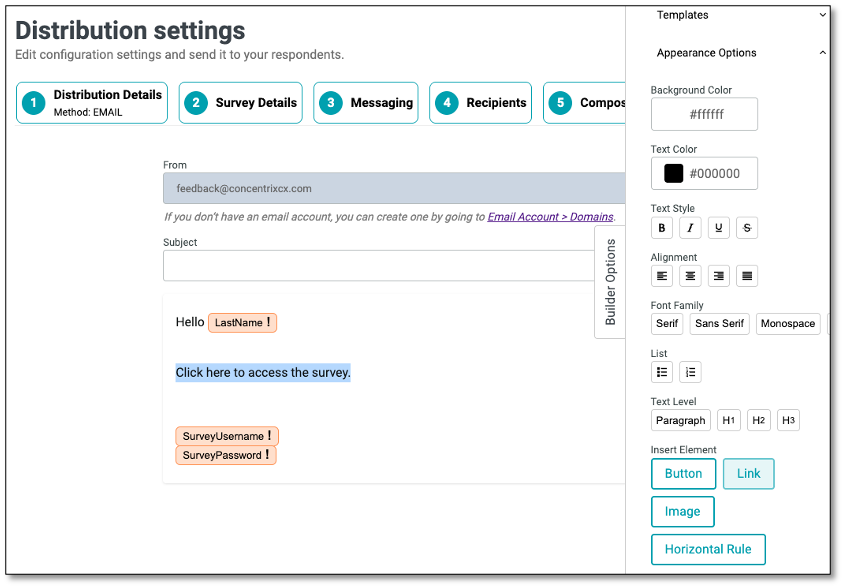 Response export functionality with format selection options