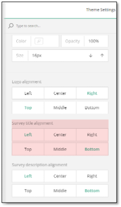 Text width property for controlling survey header content area