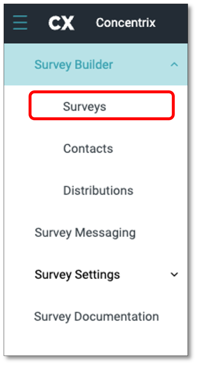 Survey creation options showing template selection and AI Assist features