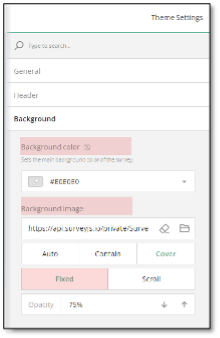 Content area width settings for header layout customization