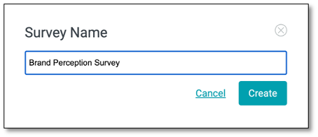 Survey Name input modal window for entering survey title
