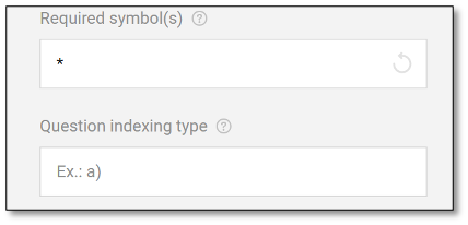 Question title pattern settings for bullet point customization