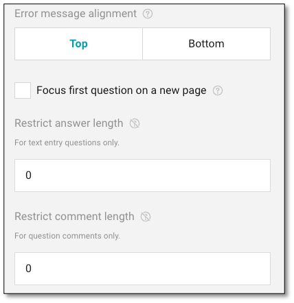 Required symbol configuration for mandatory question indicators