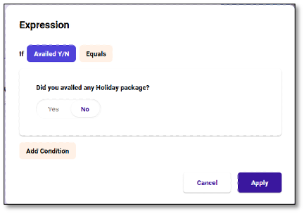 Trigger Feature interface for applying logic from survey settings
