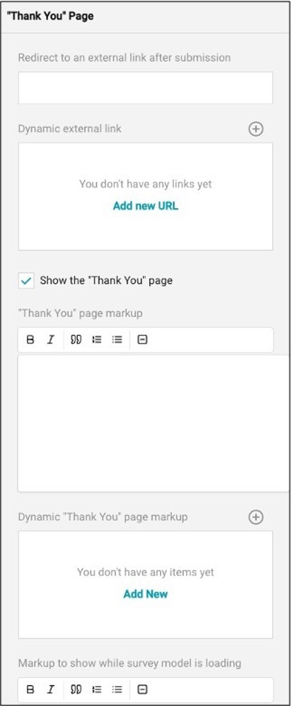 Validation tab for creating response validation rules and error messages
