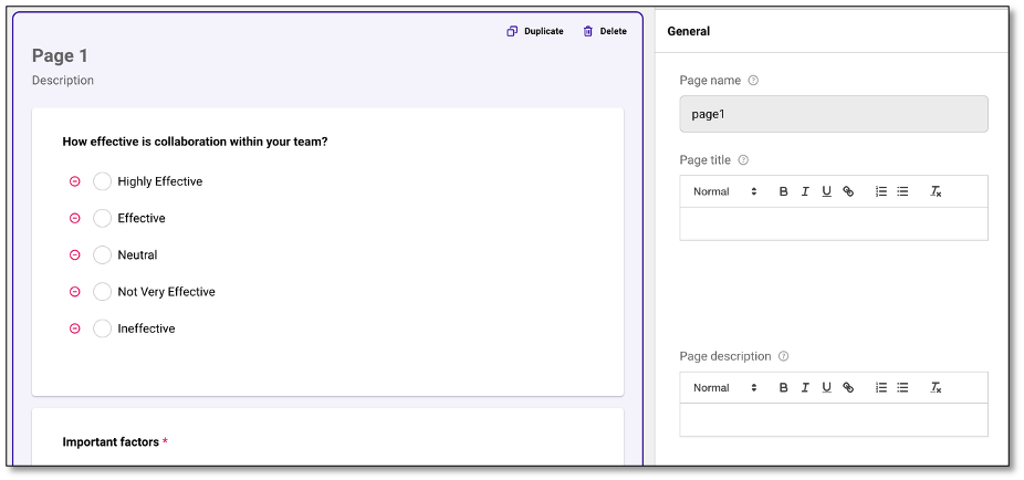 Quiz Mode interface with timer settings for timed surveys