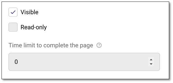 Page Property panel for customizing individual survey pages