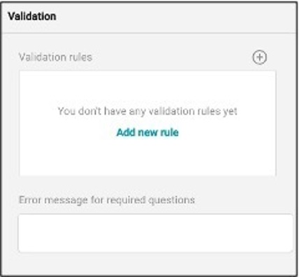 Conditions panel for dynamic question behavior based on responses