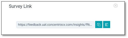 Survey list with ellipsis menu showing Share option