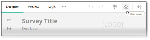 Question configuration interface with Undo button for reverting changes