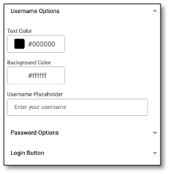 Authentication configuration panel