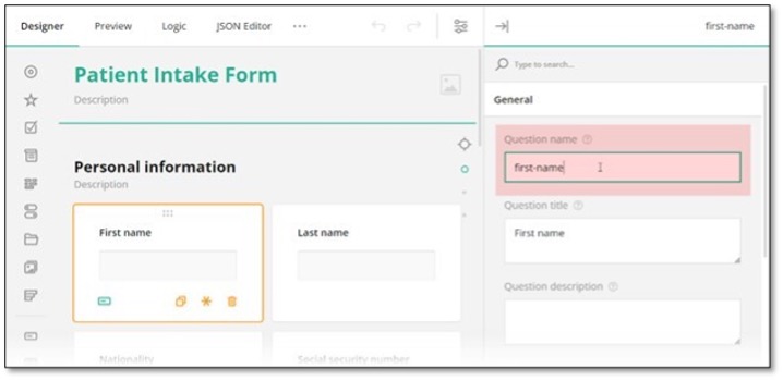 Question ID configuration in General settings