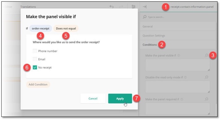 Panel display logic setup interface