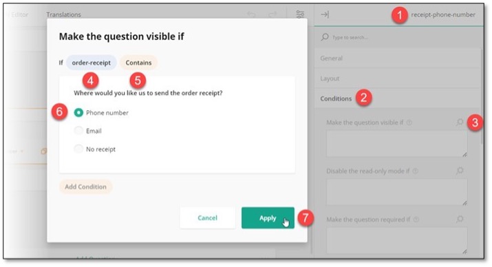 Question display logic configuration