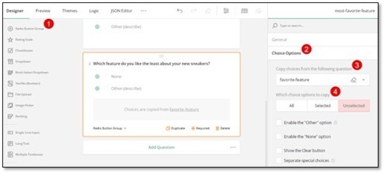 Unselected choices carry forward setting