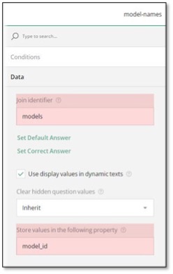 Join identifier and store values configuration