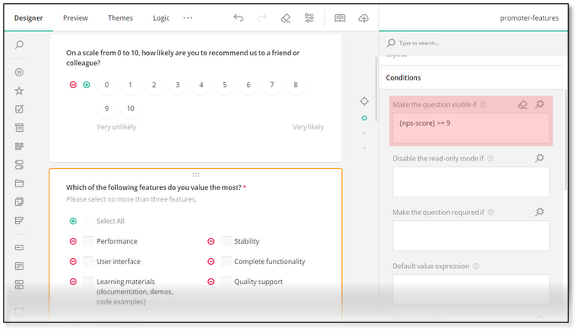 Question value expression example