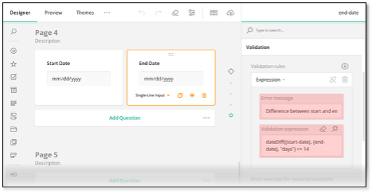 DateDiff function validation expression