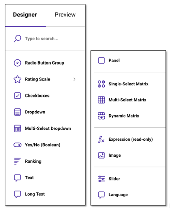 List of survey question types